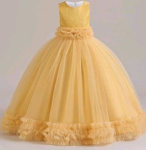 Kids Costumes to Hire - Golden Yellow Dress - 11 years